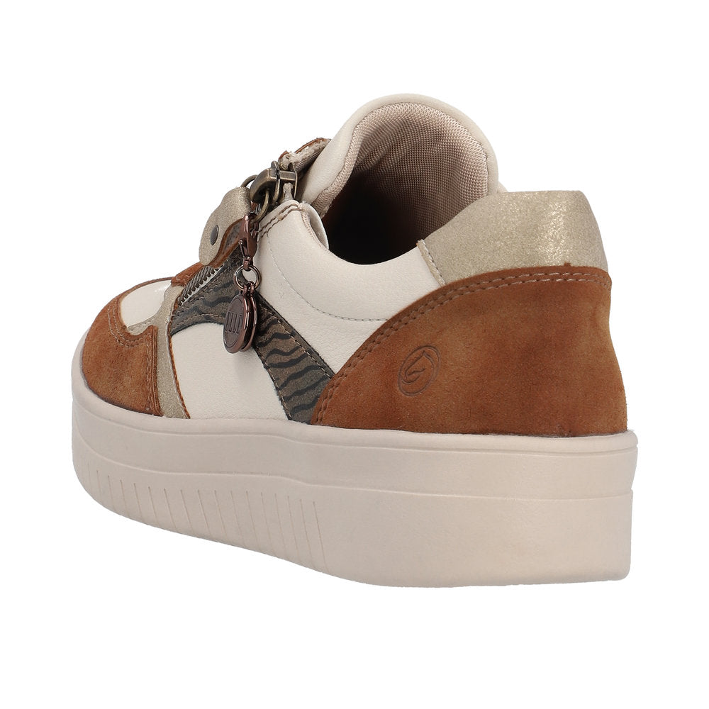 Remonte Women's Style D0J01 Athletic Lace-Up With Zip - Brown Combination HNYETmAF