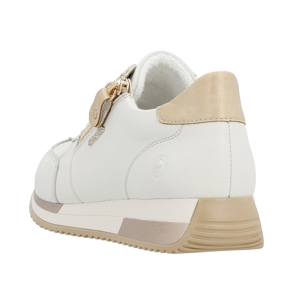 Remonte Women's Style D0H11 Athletic Lace-Up With Zip - White Combination rlTfC79P