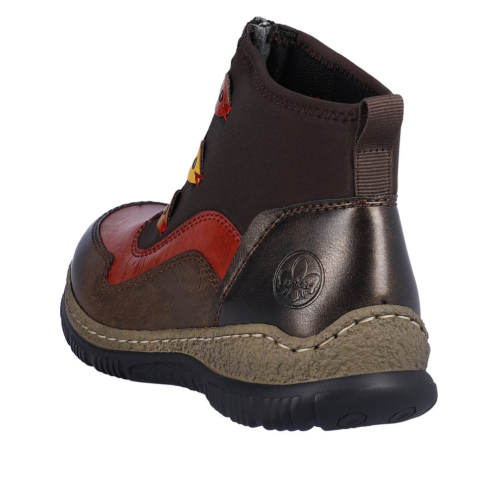 Rieker Synthetic Material Women's Short N3277 Ankle Boots - Brown Combination VkbhMlrz
