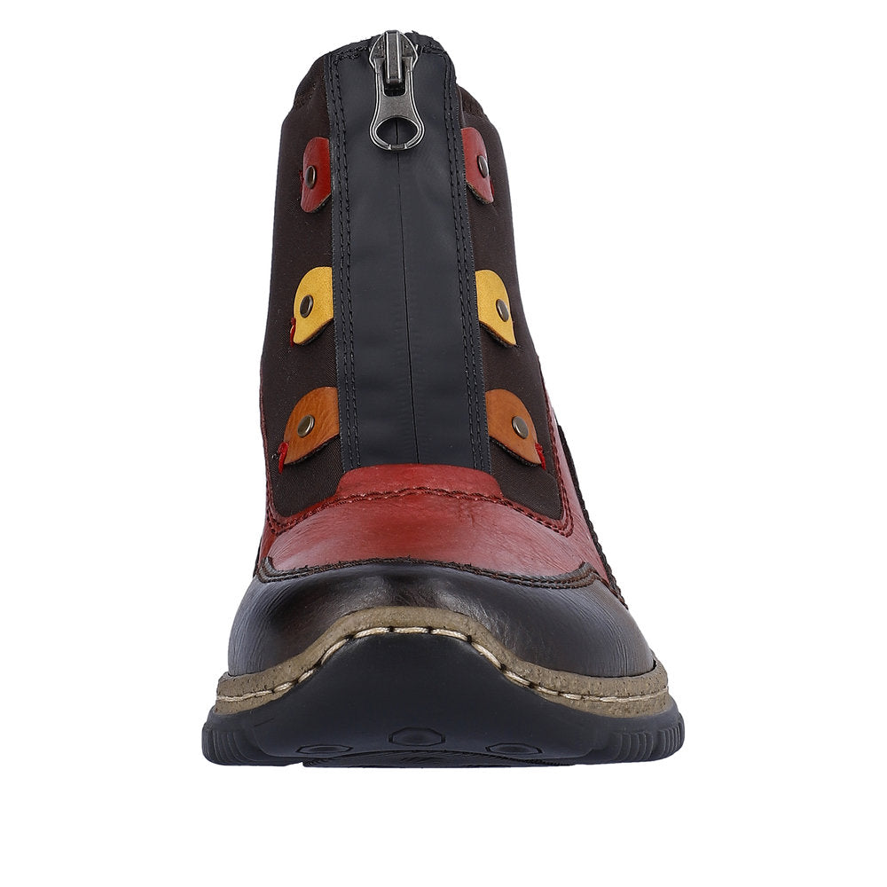Rieker Synthetic Material Women's Short N3277 Ankle Boots - Brown Combination VkbhMlrz