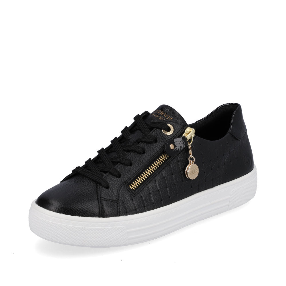 Remonte Women's Style D0916 Casual Lace-Up With Zip - Black