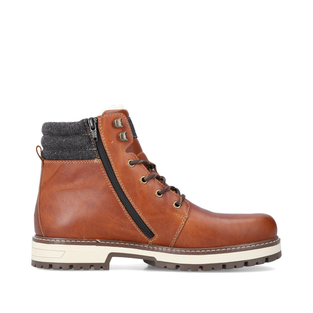 Rieker Leather Men's F8301 Ankle Boots Flip Grip - Brown icuI7ySL