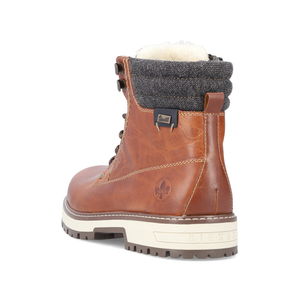 Rieker Leather Men's F8301 Ankle Boots Flip Grip - Brown icuI7ySL