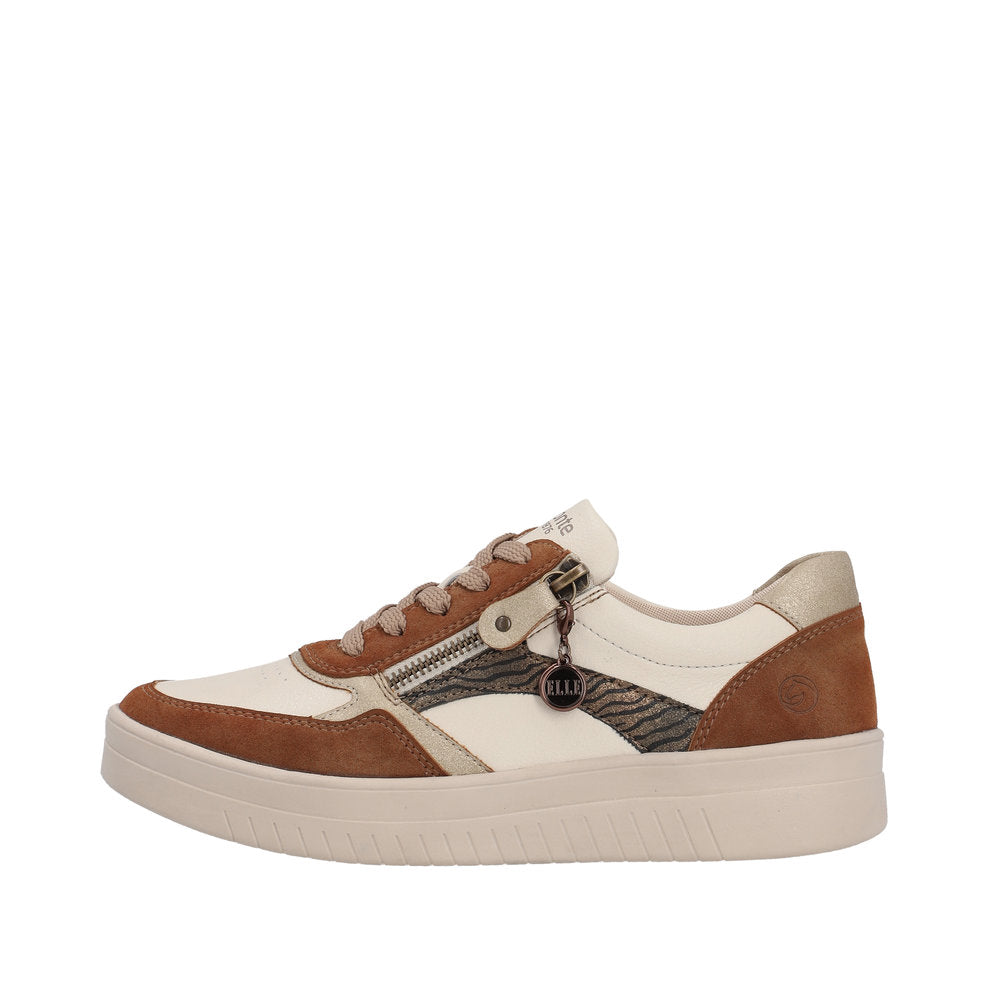 Remonte Women's Style D0J01 Athletic Lace-Up With Zip - Brown Combination RWDIWSzG
