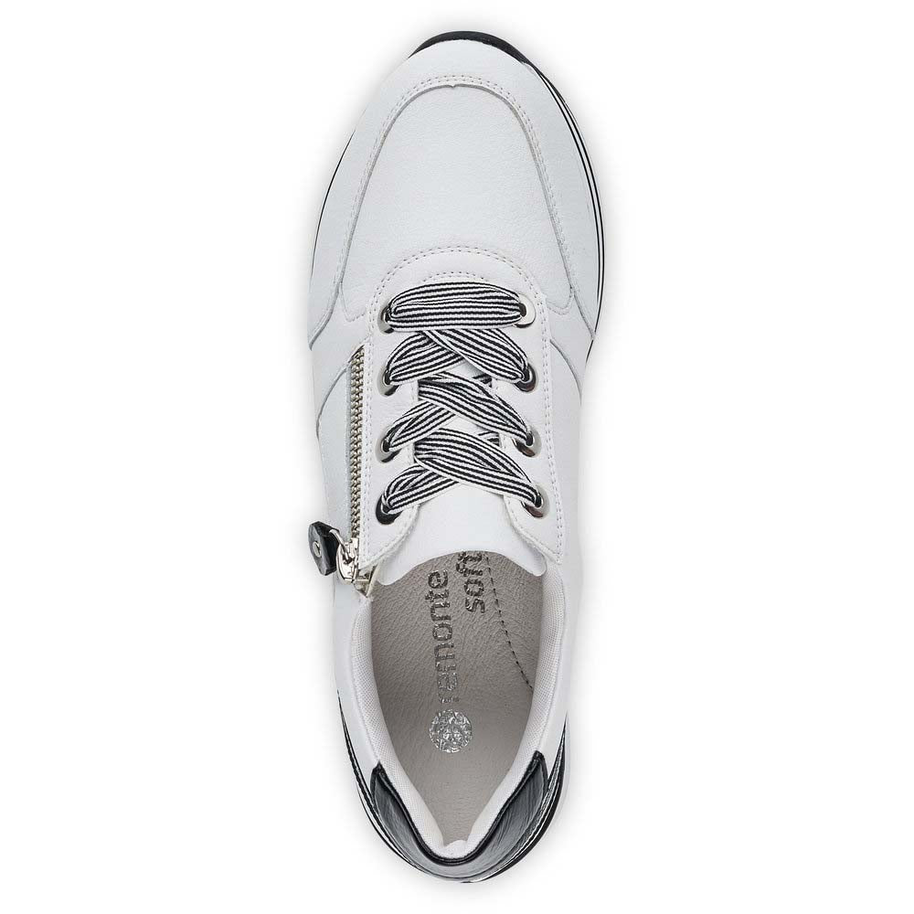 Remonte Women's Style D1312 Casual Lace-Up With Zip - White Combination bfGY15Uk
