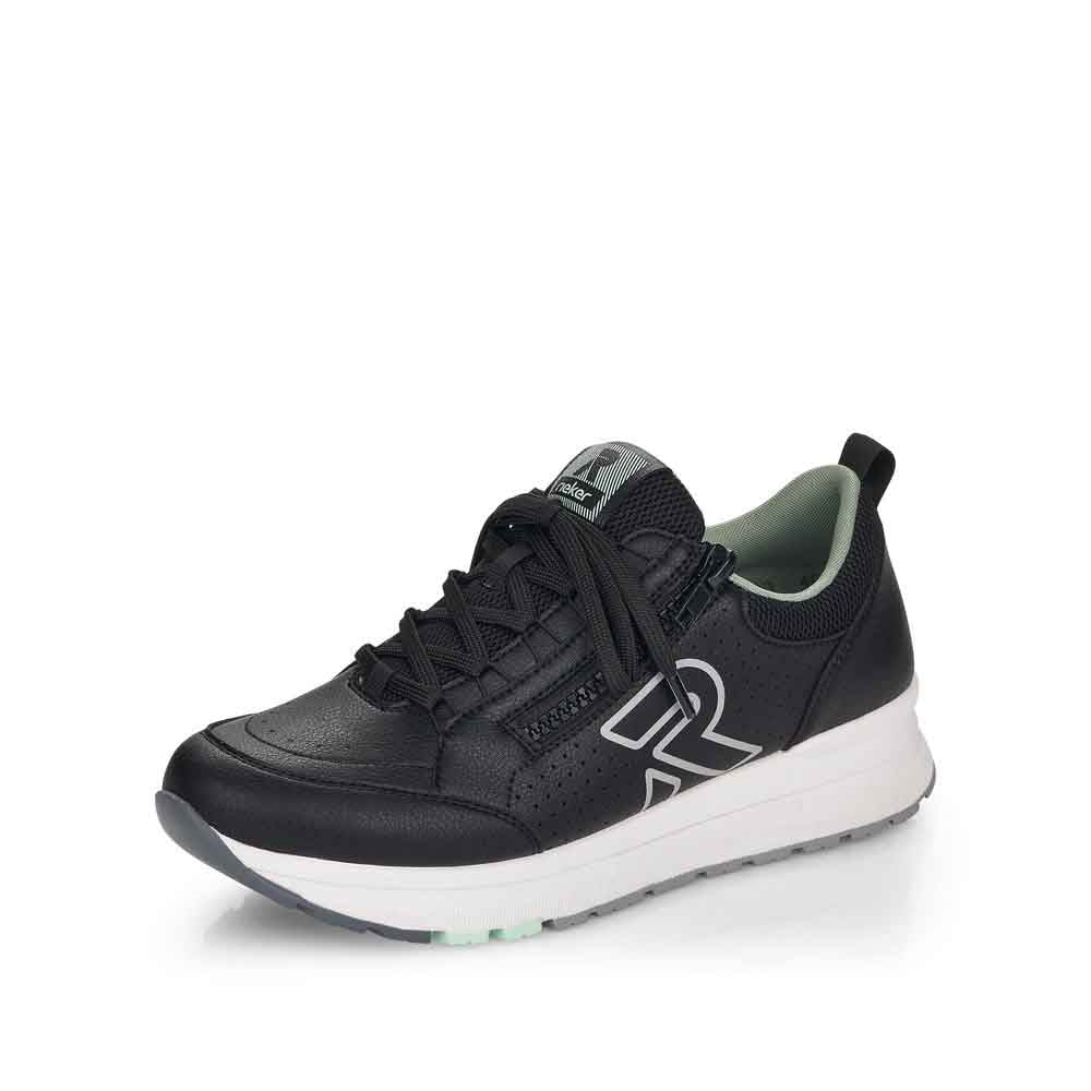 Rieker Evolution Women's Style 40802 Athletic Lace-Up With Zip - Black