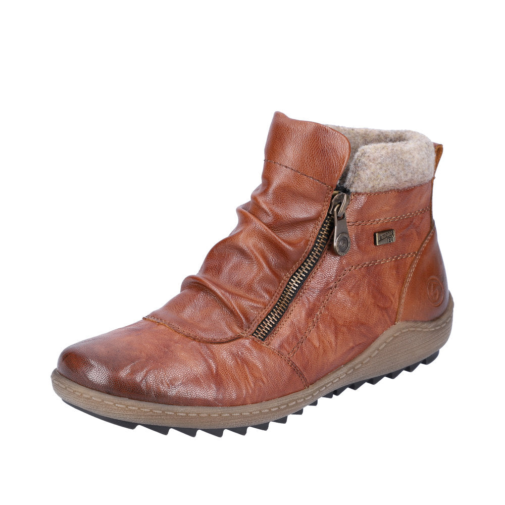Remonte Leather Women's Mid Height R1486-22 Mid-Height Boots - Brown Combination