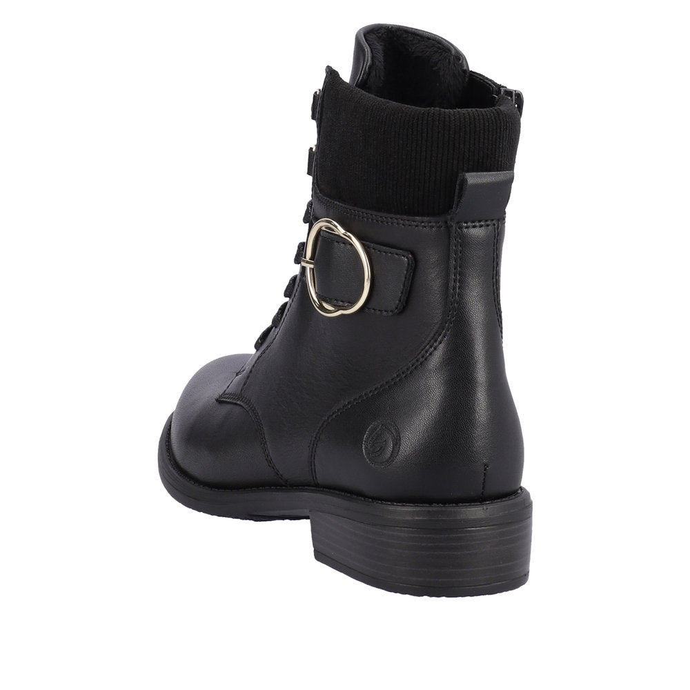 Remonte Leather Women's Mid Height D0F76 Mid-Height Boots - Black 7fqrMRfj