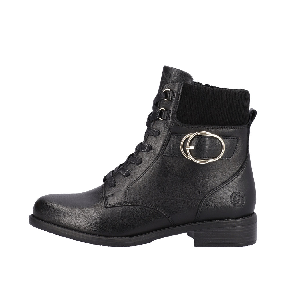 Remonte Leather Women's Mid Height D0F76 Mid-Height Boots - Black 7fqrMRfj
