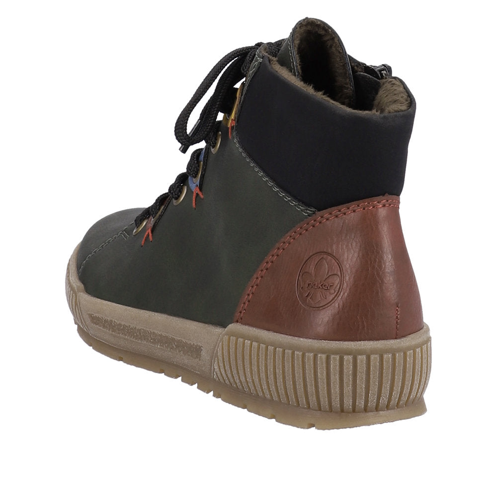 Rieker Synthetic Material Women's Short N0711 Ankle Boots - Green Combination Pxnsh4yM