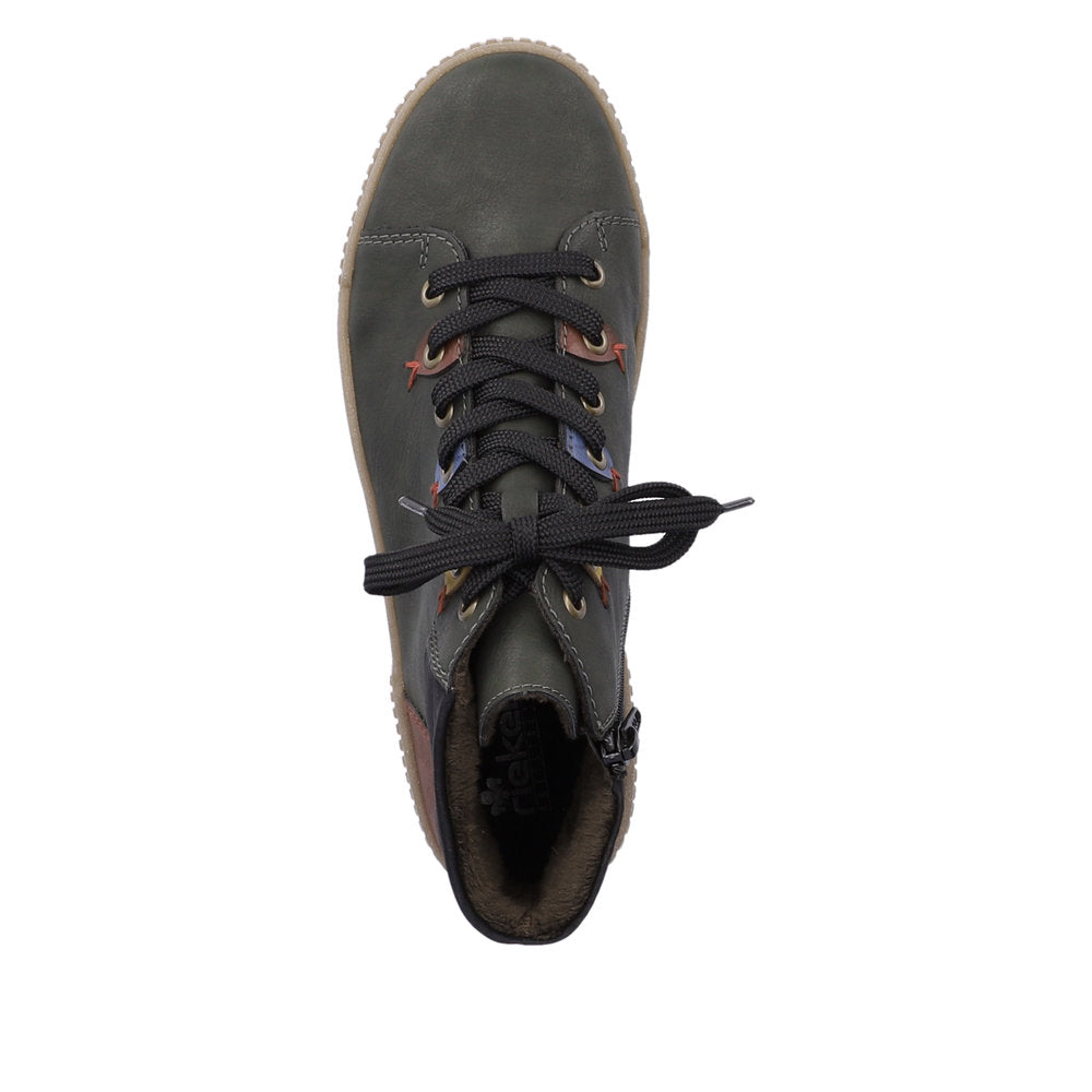 Rieker Synthetic Material Women's Short N0711 Ankle Boots - Green Combination Pxnsh4yM