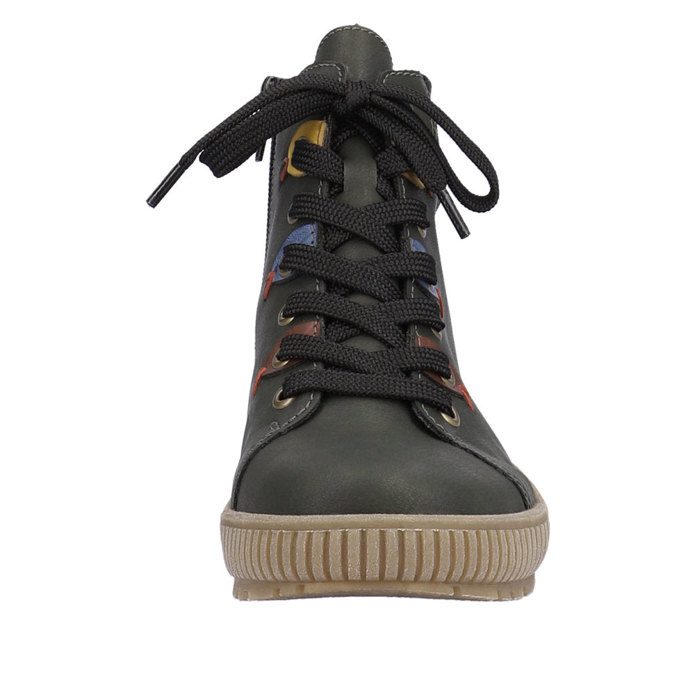 Rieker Synthetic Material Women's Short N0711 Ankle Boots - Green Combination Pxnsh4yM