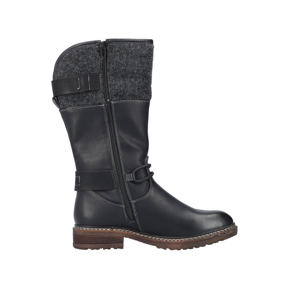Rieker Synthetic Material Women's' Tall 94774 Tall Boots - Black P5XSGIOT