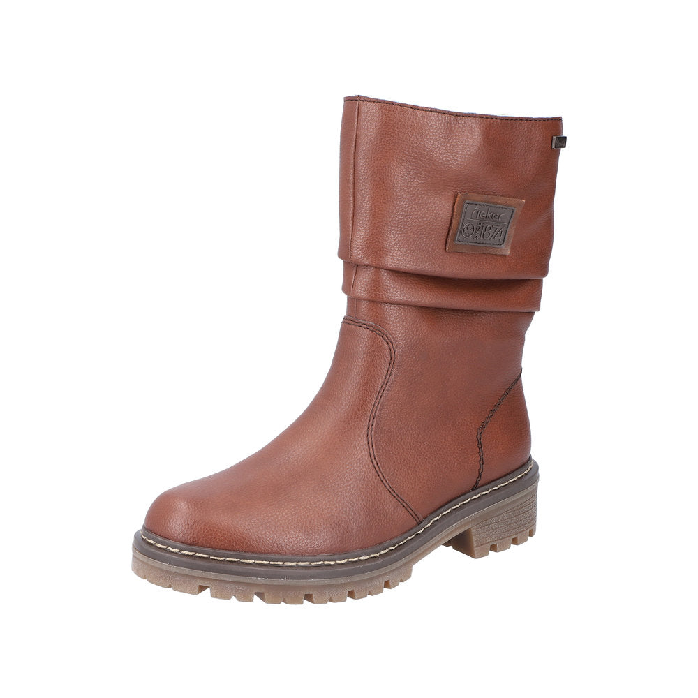 Rieker Synthetic Material Women's Mid Height Y9260 Mid-Height Bootsfiber Grip - Brown