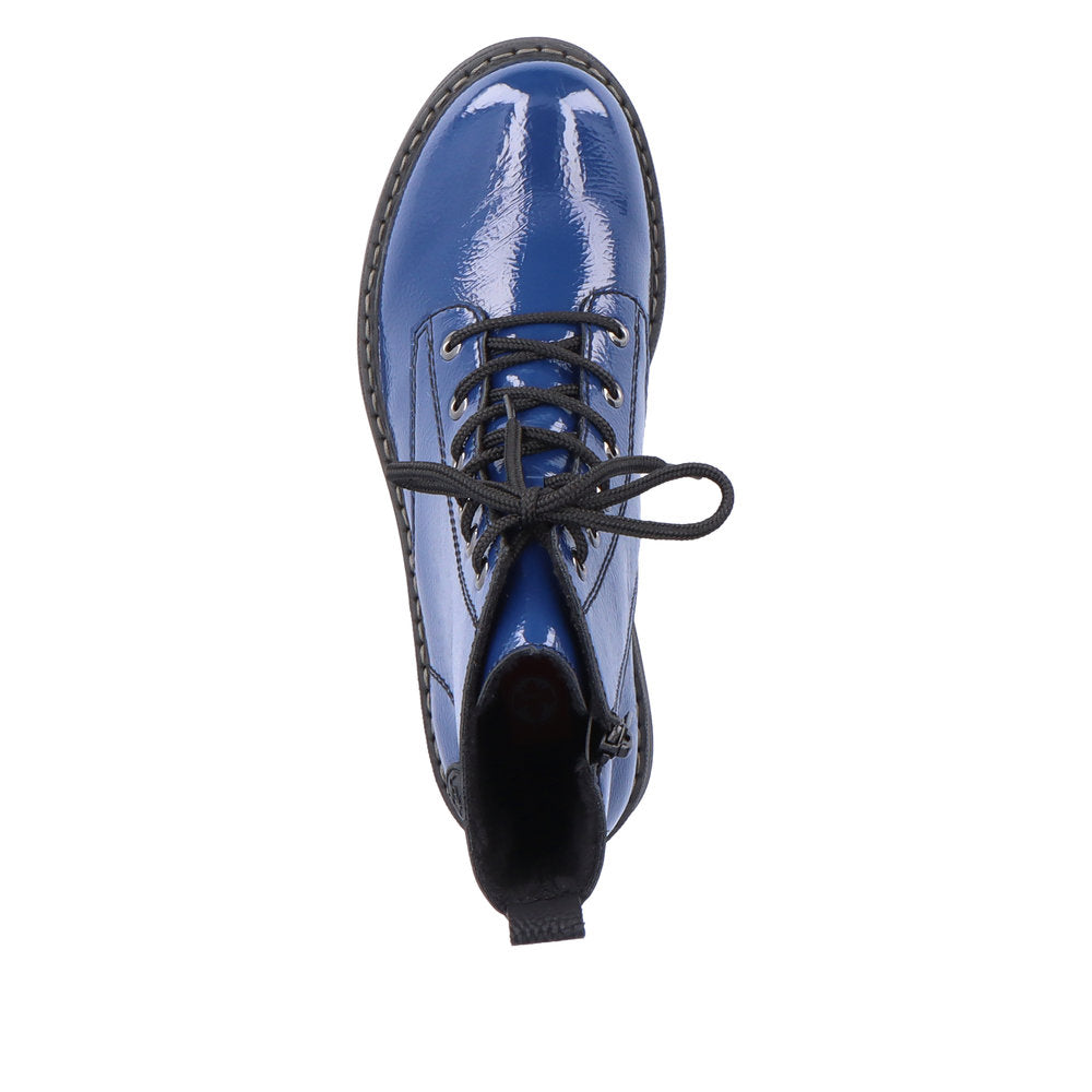 Rieker Synthetic Leather Women's Short 72010-14 Ankle Boots - Blue 5D2iiT4Z