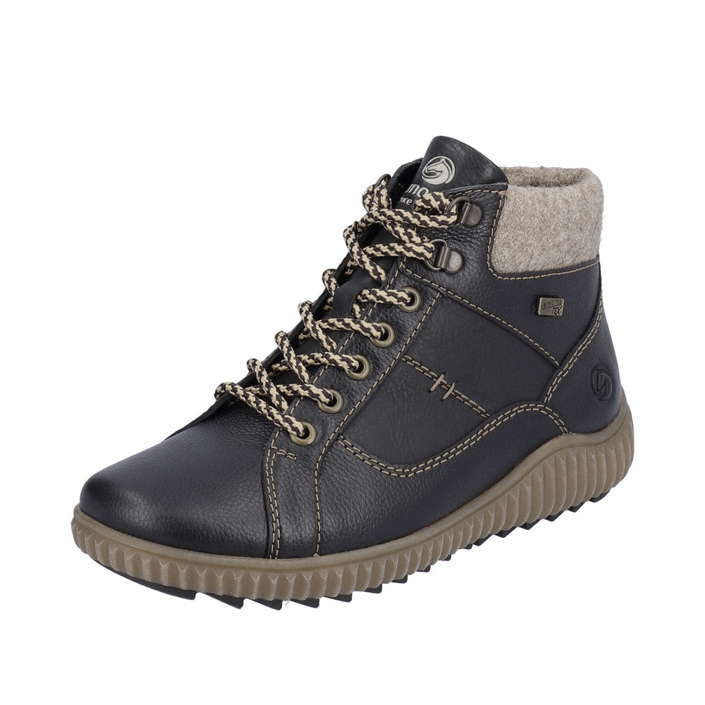 Remonte Leather Women's Mid Height R8276-01 Mid-Height Boots - Black Combination