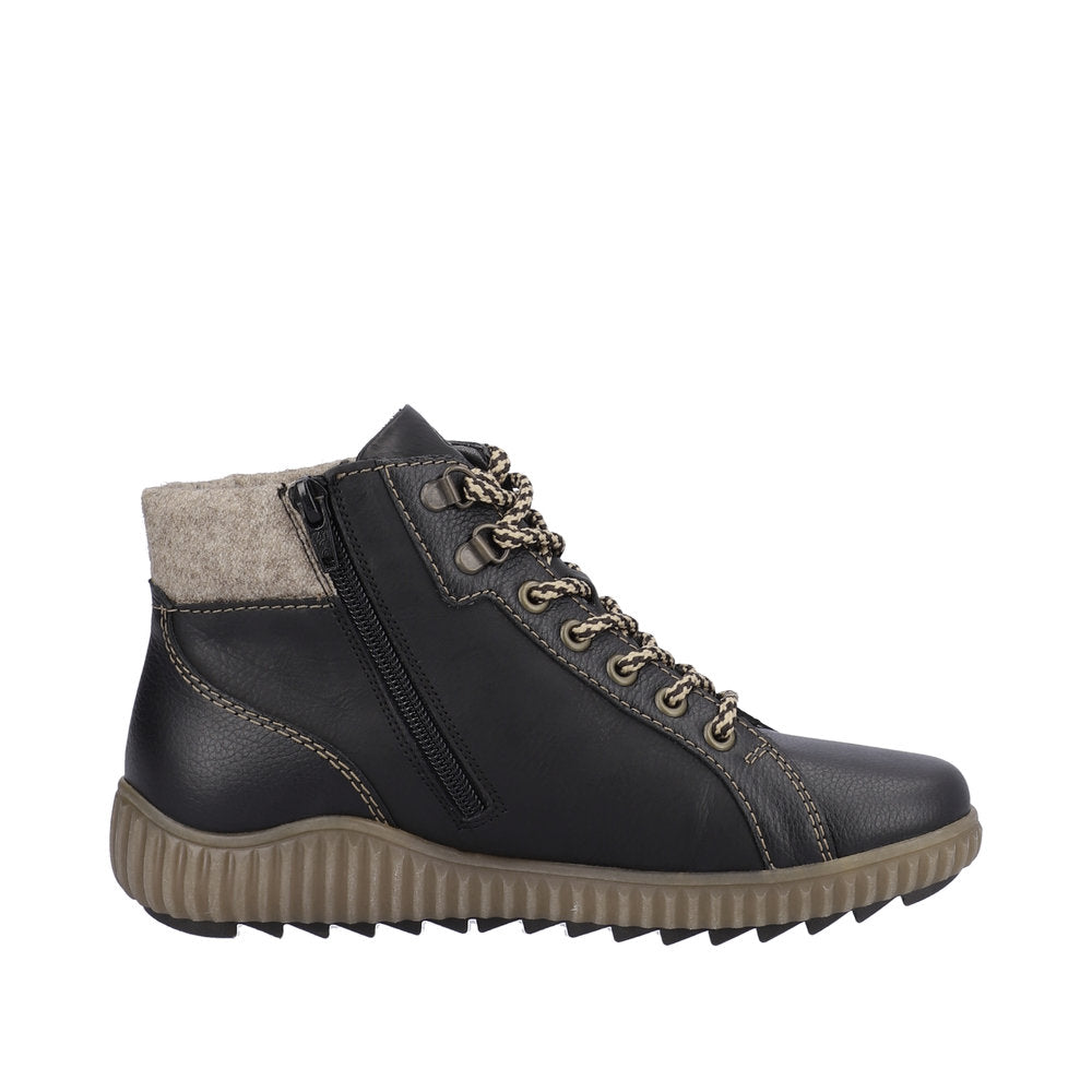 Remonte Leather Women's Mid Height R8276-01 Mid-Height Boots - Black Combination rUY3iMBW