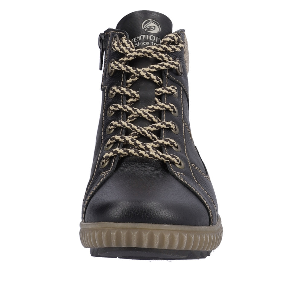 Remonte Leather Women's Mid Height R8276-01 Mid-Height Boots - Black Combination rUY3iMBW