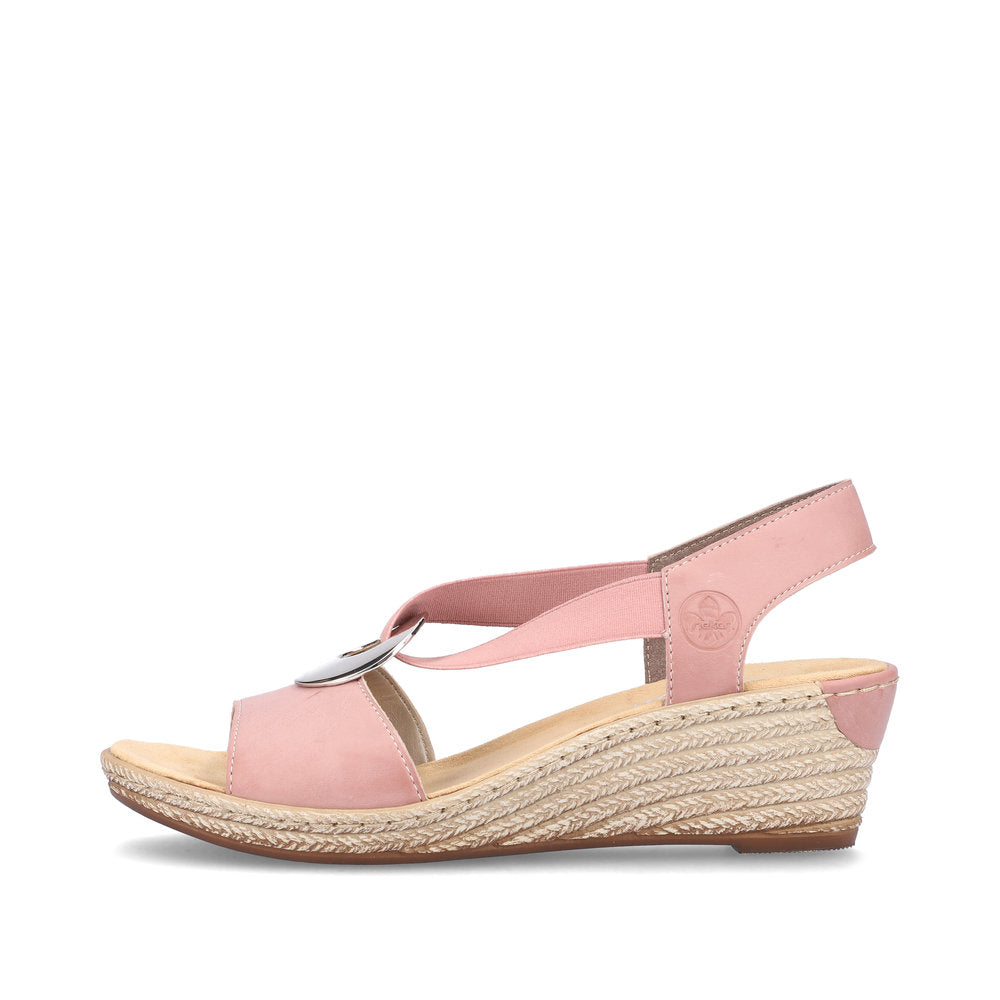 Rieker Women's Style 624H6 Dress Sandal - Pink tRiTtKFm