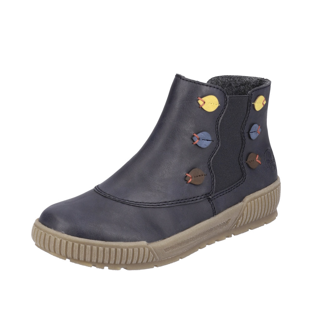 Rieker Synthetic Material Women's Short N0751 Ankle Boots - Blue