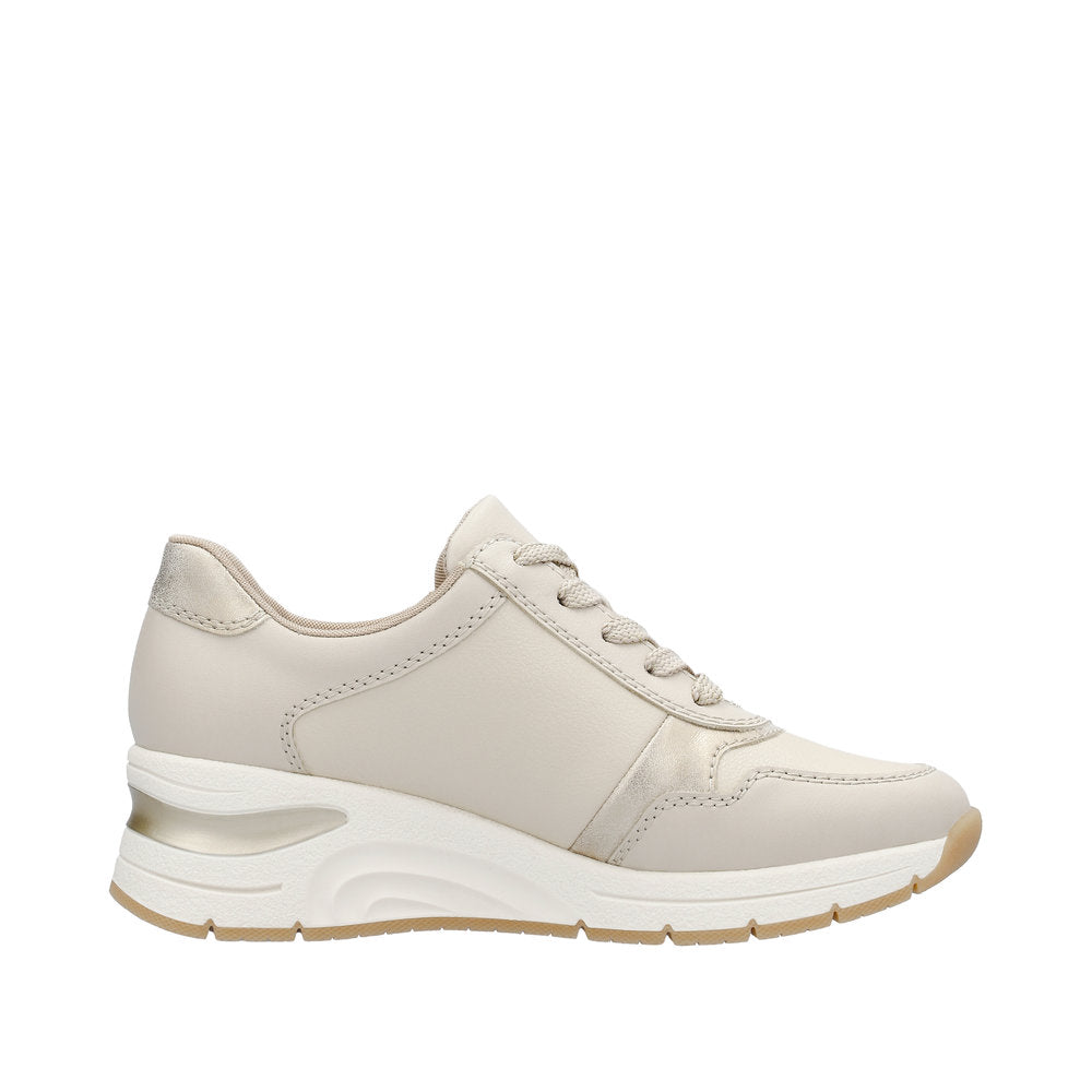 Rieker Women's Style N9301 Athletic Lace-Up With Zip - Beige 5gtIseRb