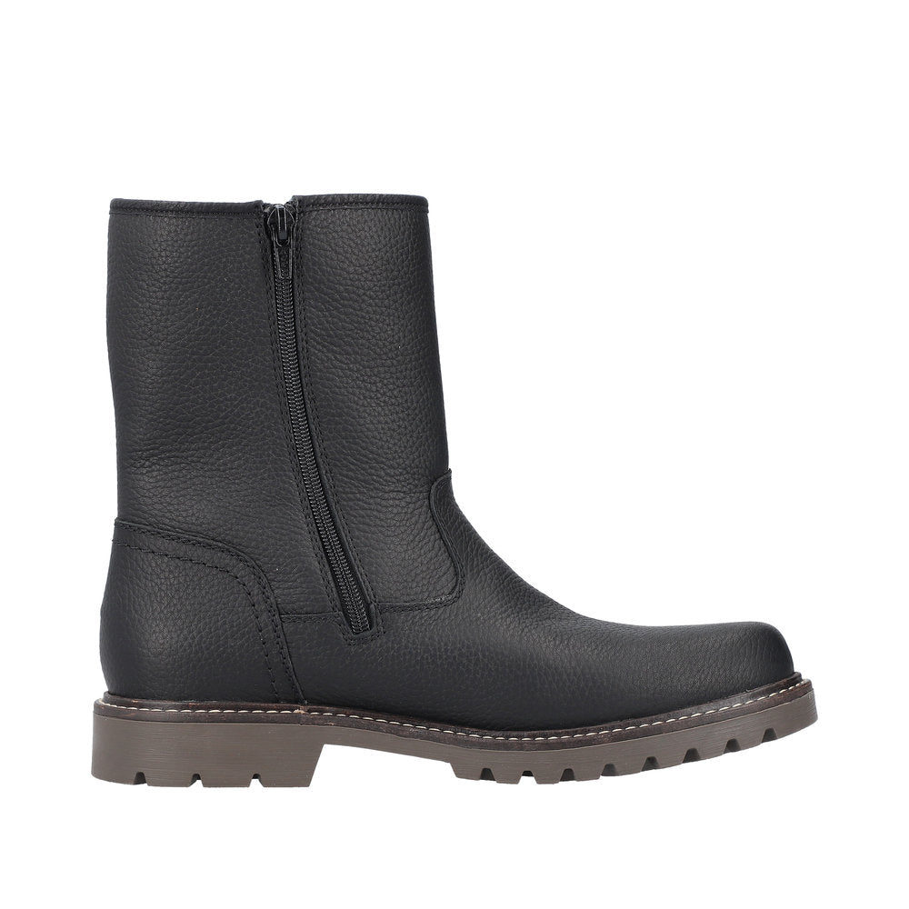 Rieker Leather Men's 39870-00 Ankle Boots Fiber Grip - Black 7QrwGsFz