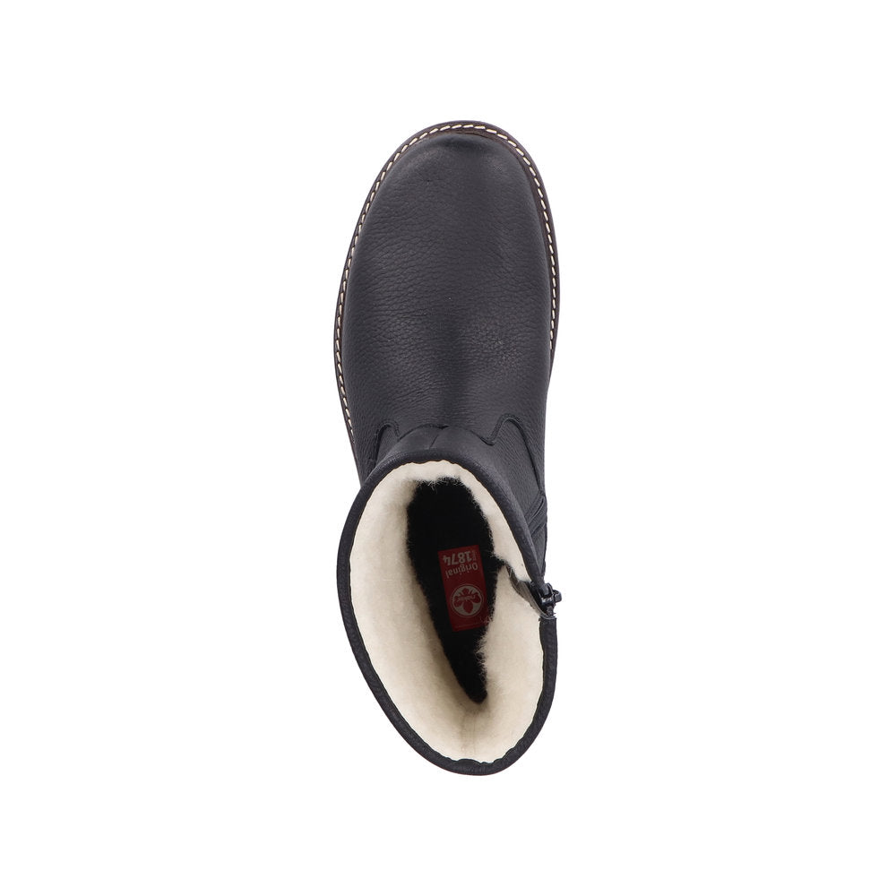 Rieker Leather Men's 39870-00 Ankle Boots Fiber Grip - Black 7QrwGsFz