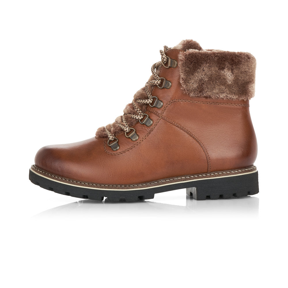 Remonte Leather Women's Mid Height D8462 Ankle Boots - Brown WOuY0ZQU