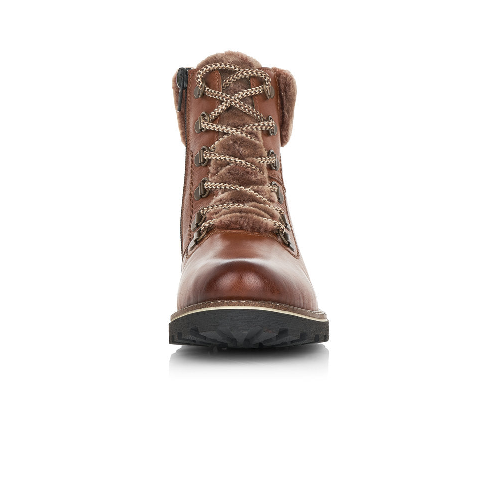 Remonte Leather Women's Mid Height D8462 Ankle Boots - Brown WOuY0ZQU