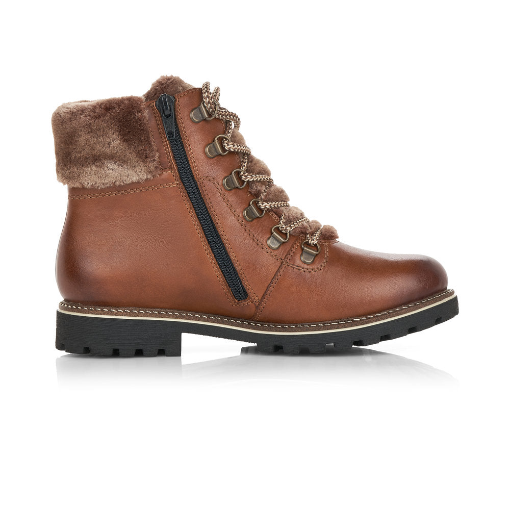 Remonte Leather Women's Mid Height D8462 Ankle Boots - Brown WOuY0ZQU