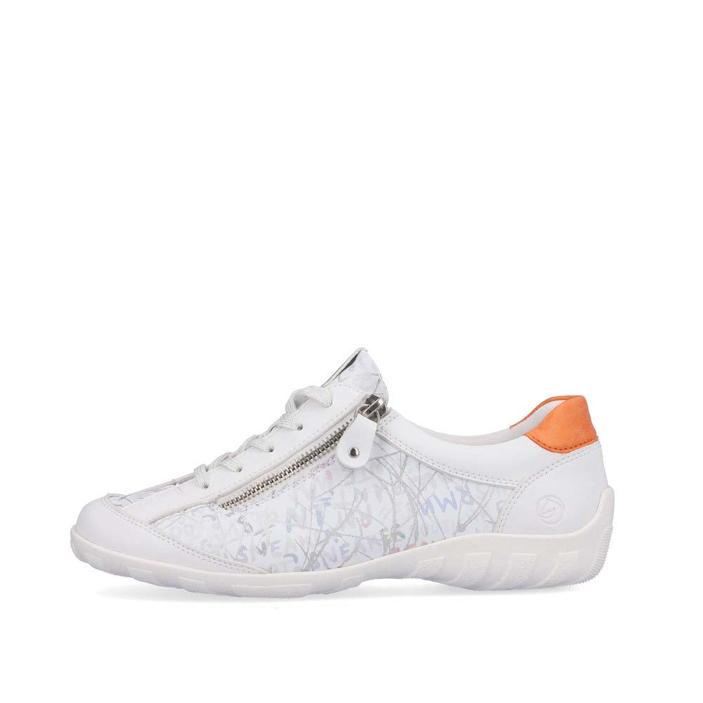 Remonte Women's Style R3406 Casual Lace-Up With Zip - White Combination BUpjirLV
