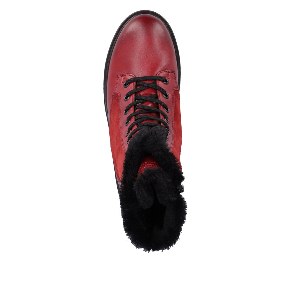 Remonte Suede Leather Women's Mid Height D0U76 Mid-Height Boots - Red Combination bz1HmA74