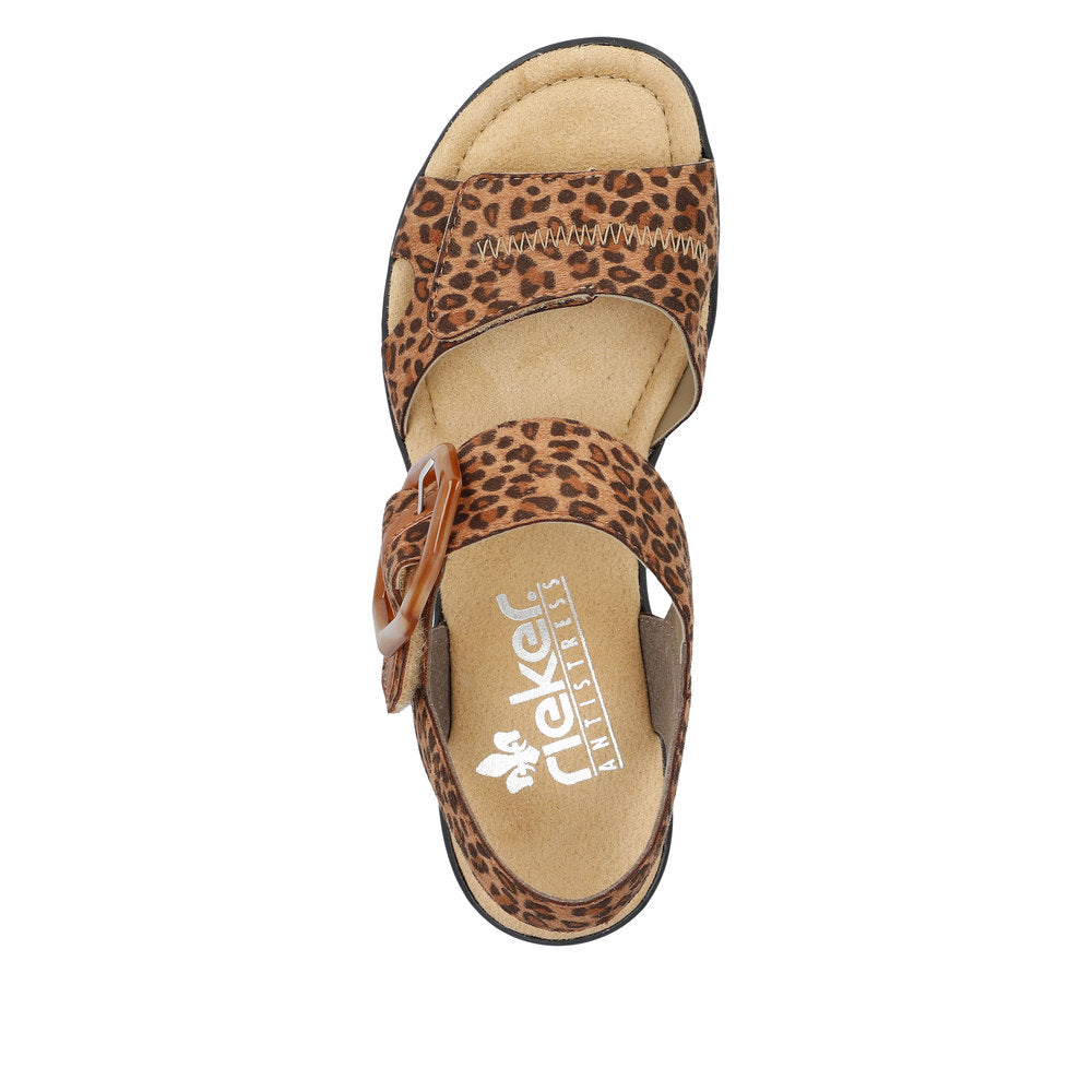 Rieker Women's Style 68176 Dress Sandal - Brown Combination XSBHiTdF