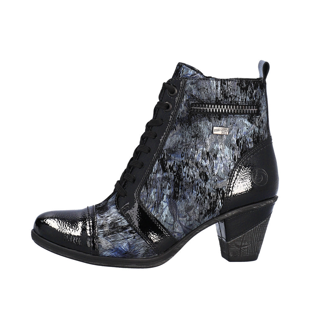Remonte Suede Leather Women's Mid Height D8797-14 Mid-Height Boots - Blue Combination QeGRywbD