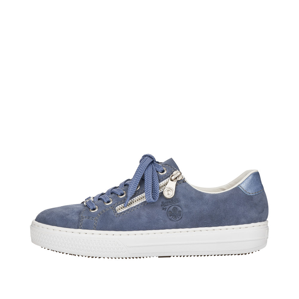 Rieker Women's Style L59L1 Athletic Lace-Up With Zip - Blue IAXvqat9