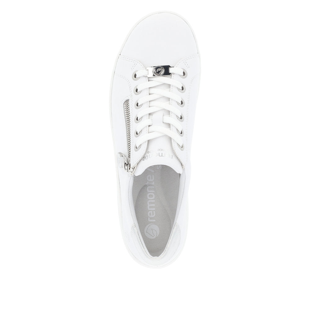 Remonte Women's Style D1E03 Athletic Lace-Up With Zip - White Combination cfhqybTQ
