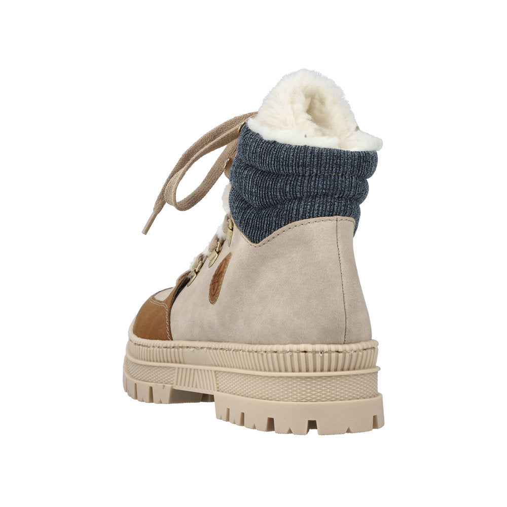Rieker Synthetic Material Women's Short Z1810 Ankle Boots - Beige Combination L9YKfUaG
