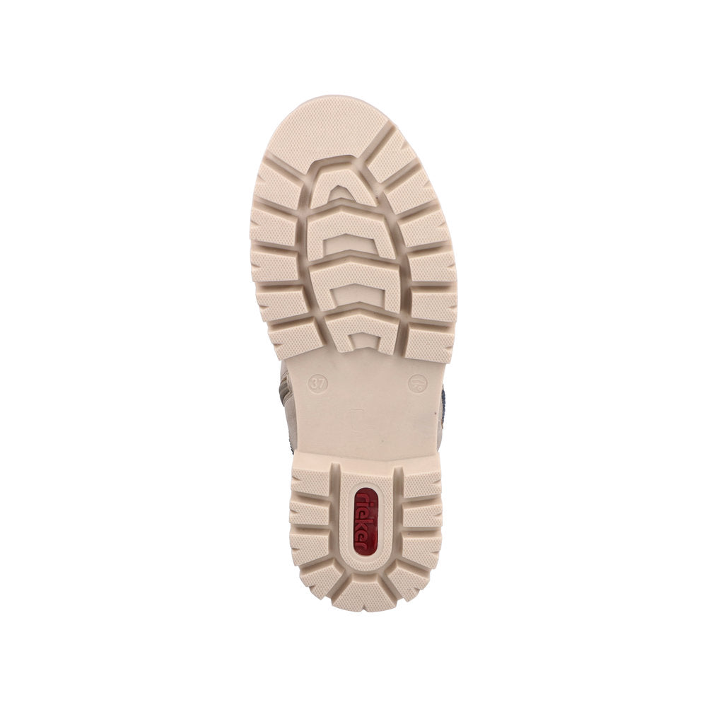 Rieker Synthetic Material Women's Short Z1810 Ankle Boots - Beige Combination L9YKfUaG