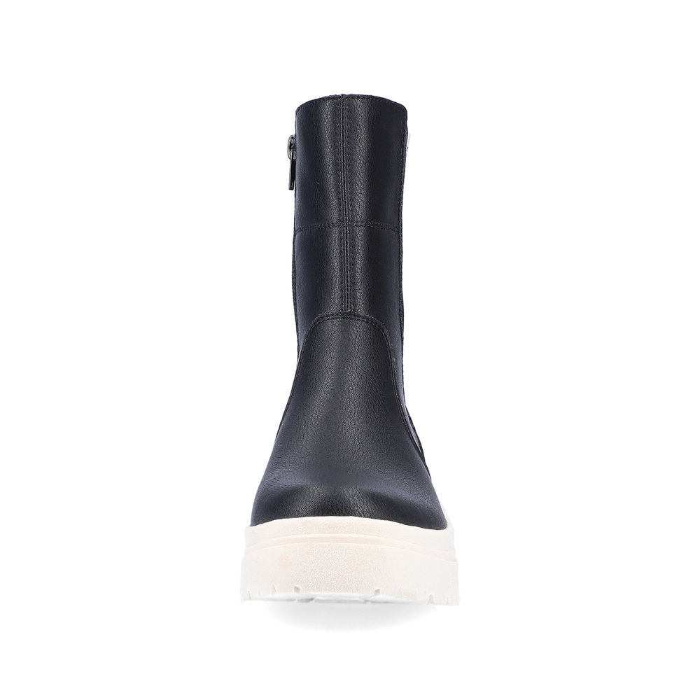 Rieker Evolution Leather Women's Mid Height W0380 Mid-Height Boots - Black YdyS3b2S