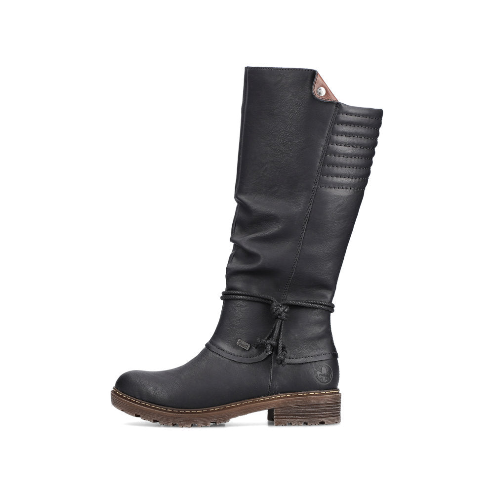 Rieker Synthetic Leather Women's Tall Z4776 Tall Boots - Black ZtOOgNLX