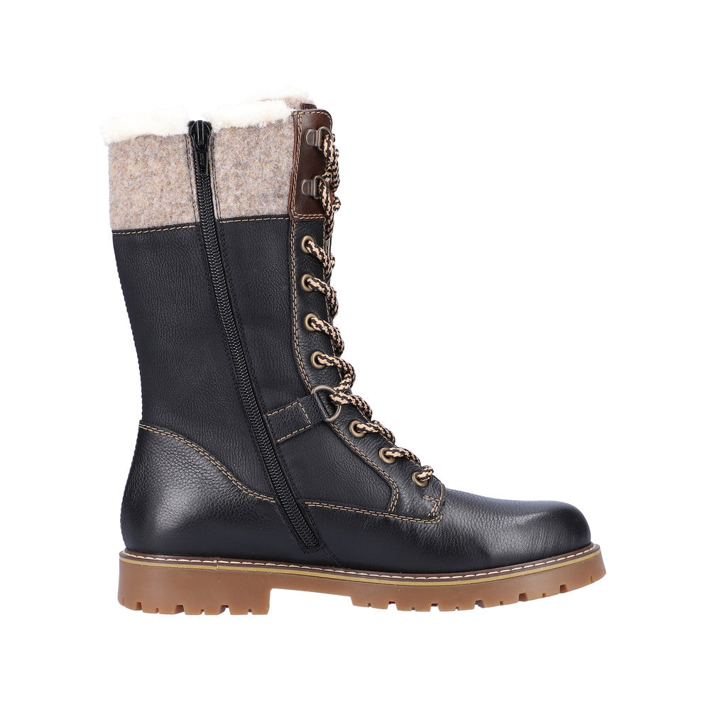 Remonte Leather Women's Mid Height D9379 Mid-Height Bootsflip Grip - Black Combination Yq6ztMXN