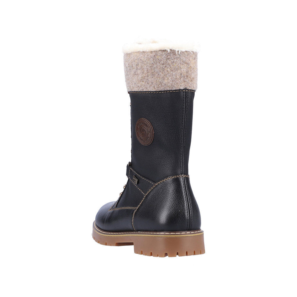 Remonte Leather Women's Mid Height D9379 Mid-Height Bootsflip Grip - Black Combination Yq6ztMXN