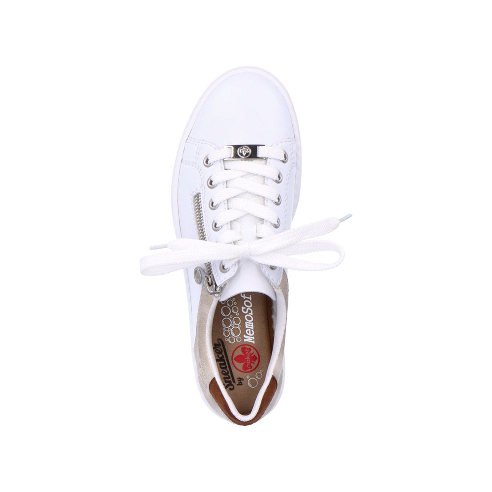 Rieker Women's Style L59A1 Athletic Lace-Up With Zip - White Combination 7BUvwZcT