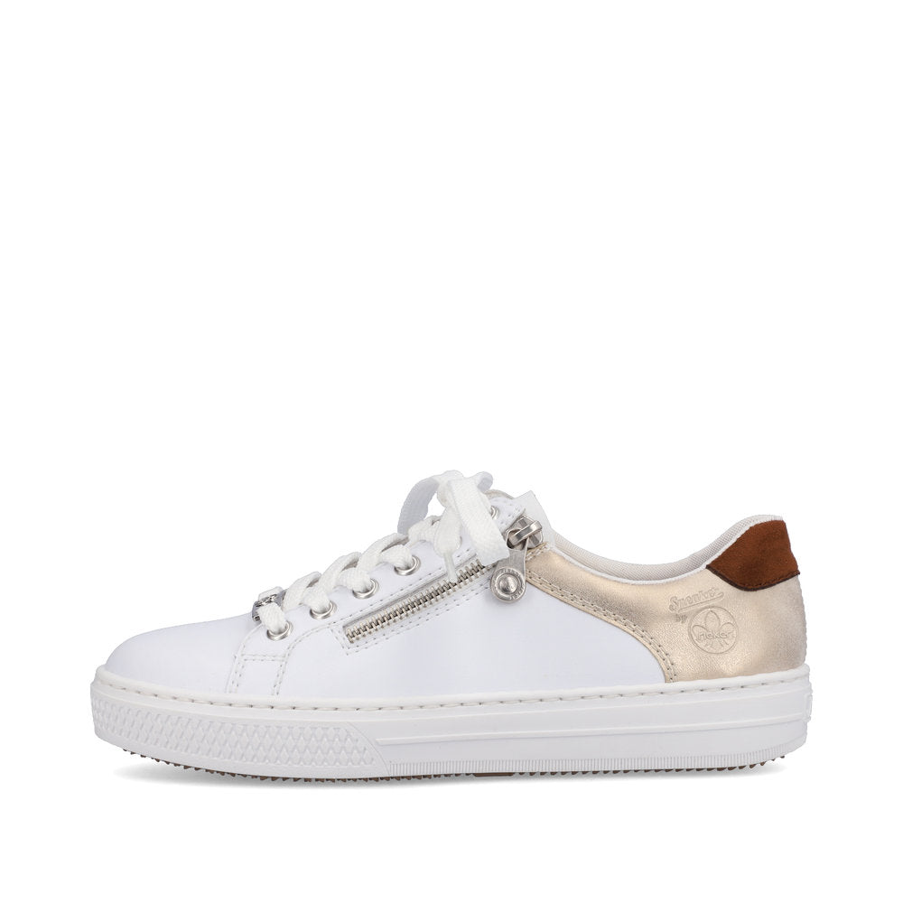 Rieker Women's Style L59A1 Athletic Lace-Up With Zip - White Combination 7BUvwZcT