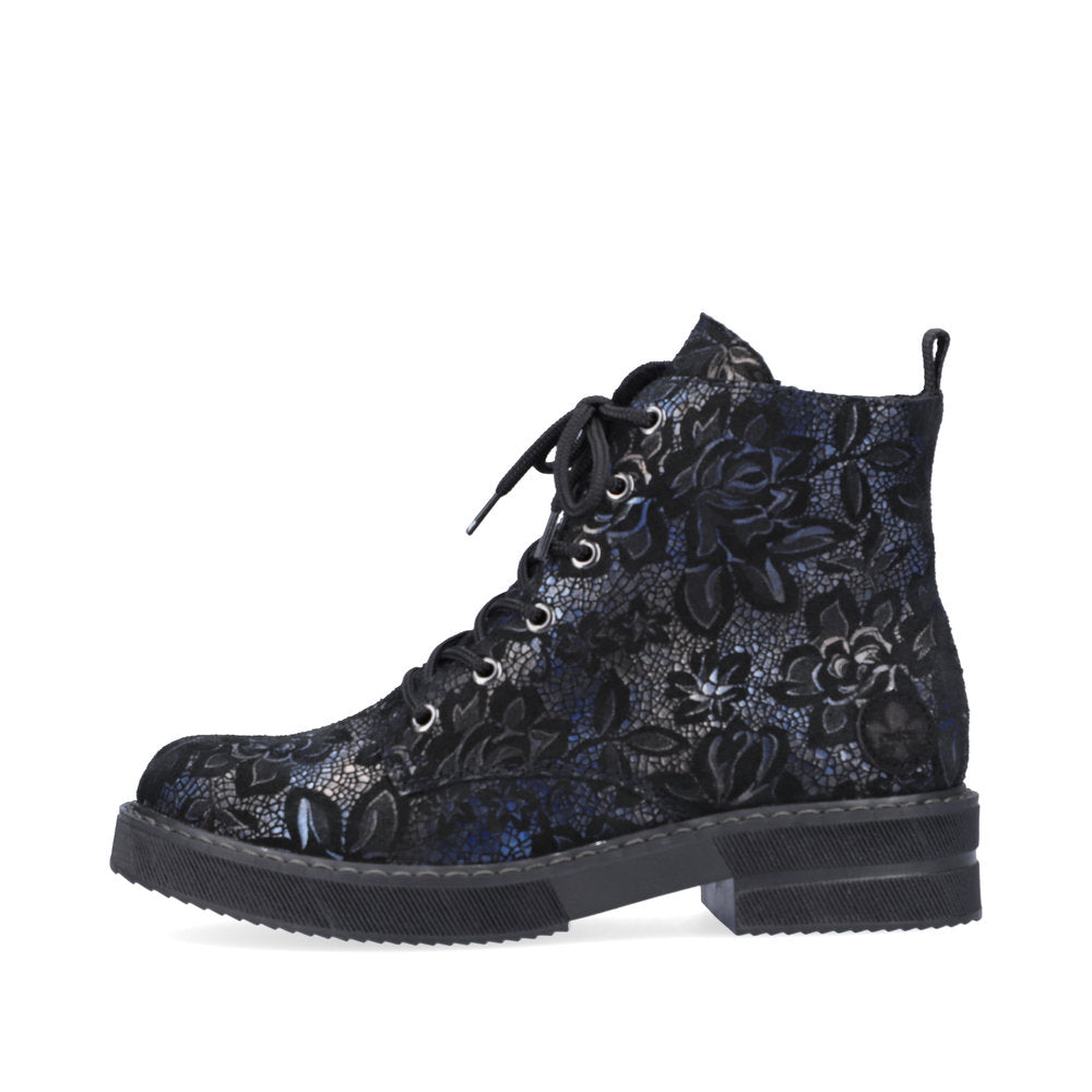 Rieker Synthetic Leather Women's Short 72010-14 Ankle Boots - Blue Combination k351xzMf