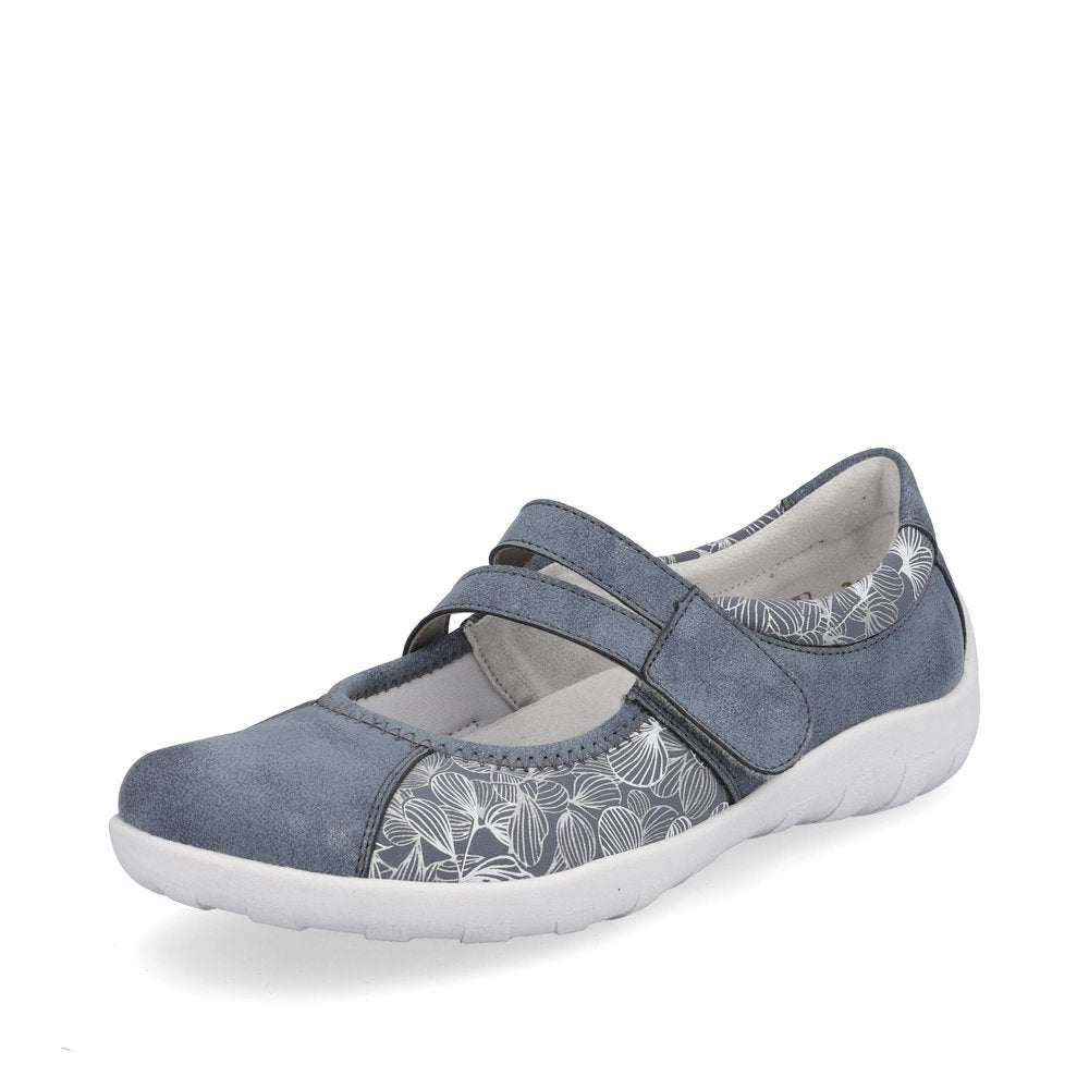 Remonte Women's Style R3510 Casual Ballerina With Strap - Blue Combination