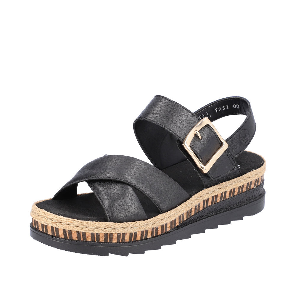 Rieker Women's Style V7951 Casual Sandal - Black