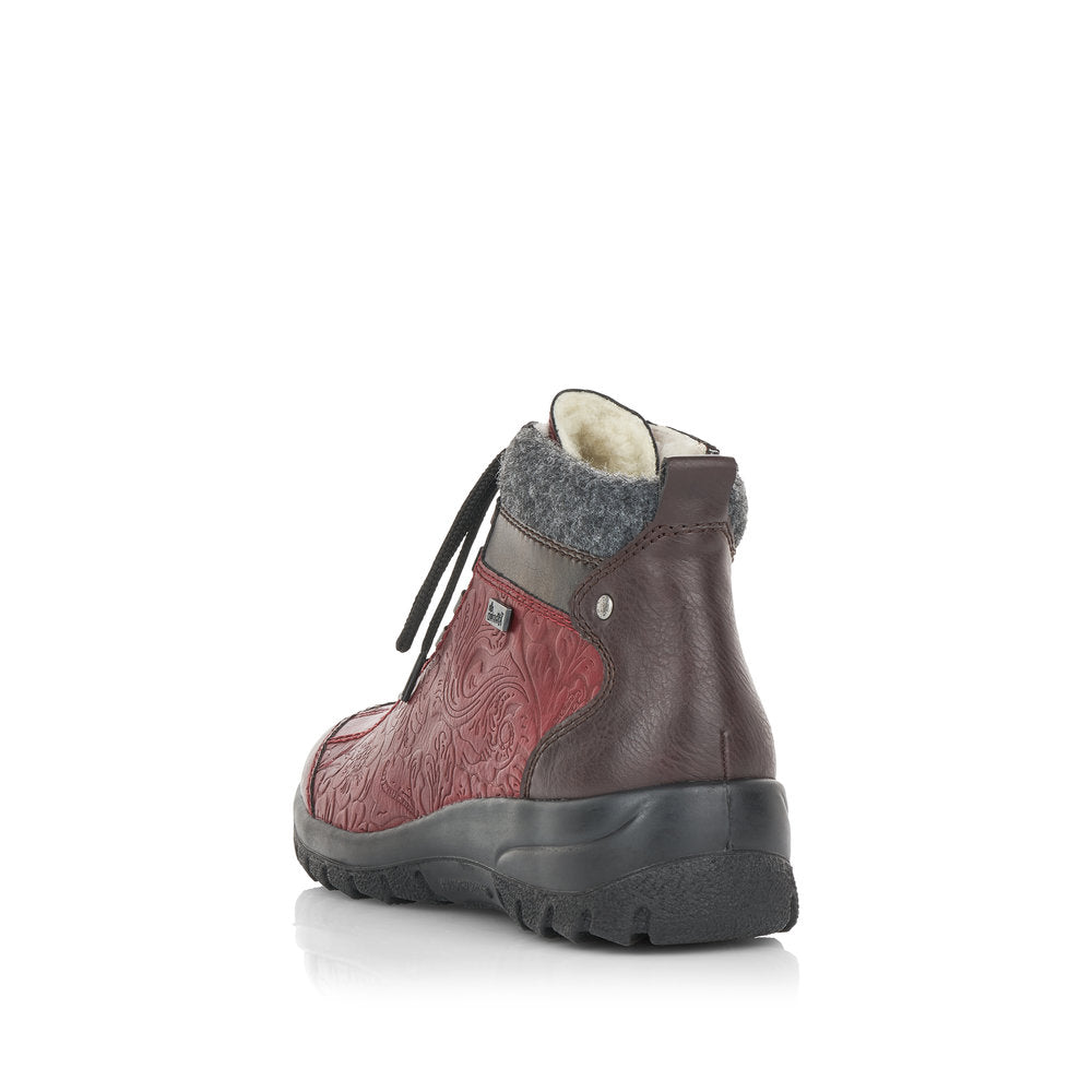 Rieker Synthetic Leather Women's Short L7144 Ankle Boots - Red Combination z3NQ0FVP