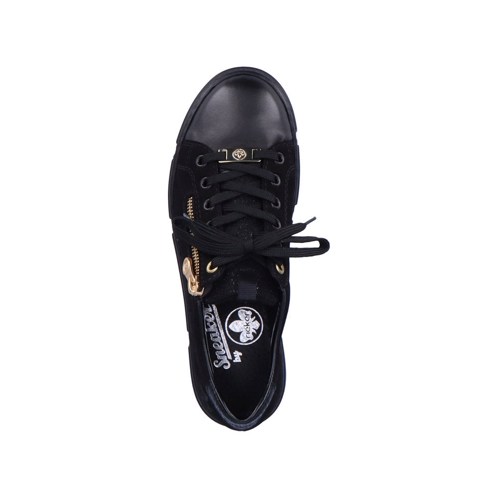 Rieker Women's Style N5932 Athletic Lace-Up With Zip - Black TjLN31r2