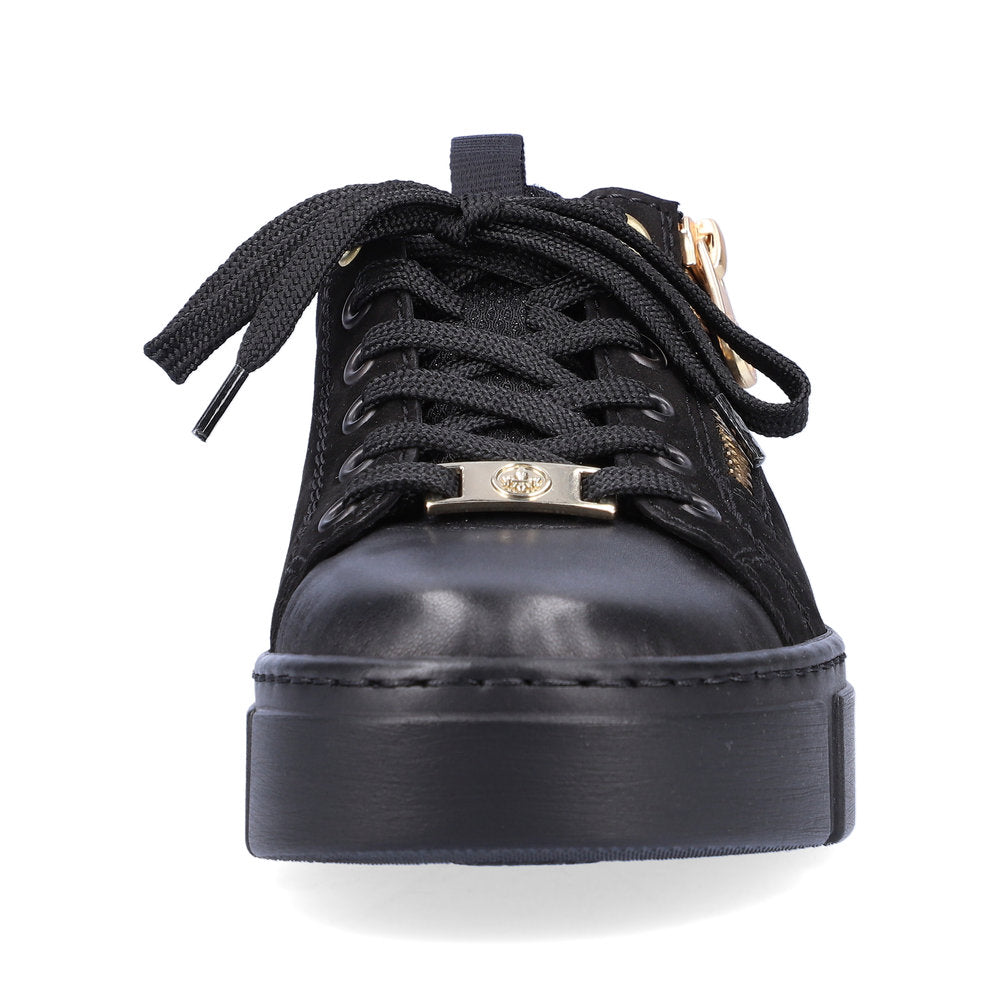 Rieker Women's Style N5932 Athletic Lace-Up With Zip - Black TjLN31r2
